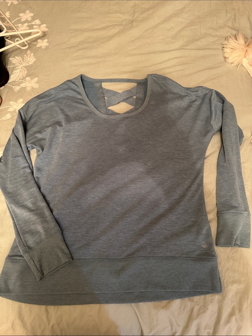 Light green  Women's Crisscross Back Long-Sleeve Top